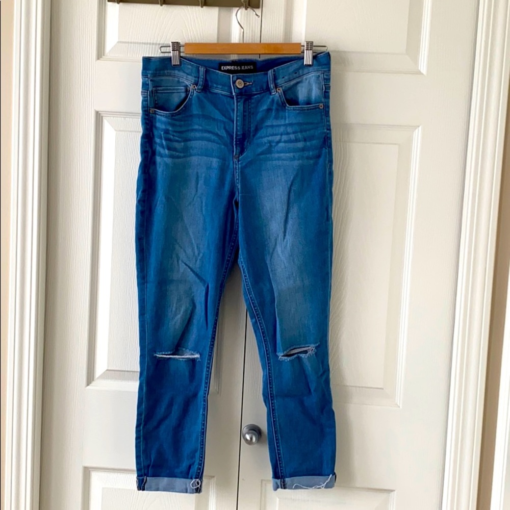 Express Distressed High Waist Ankle Jegging